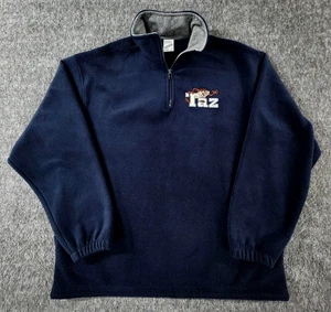 Vintage Taz Looney Tunes Fleecepullover Jacke Herren Large Viertelreißverschluss bestickt - Bild 1 von 17