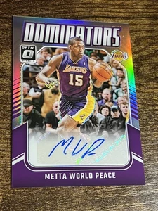 METTA WORLD PEACE 2024 Donruss Optic Dominators Auto /99 #DS-MWP Holo Prizm - Picture 1 of 2