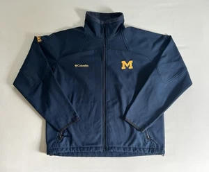 Giacca uomo taglia large Michigan Wolverines NCAA soft shell full zip blu navy - Foto 1 di 8
