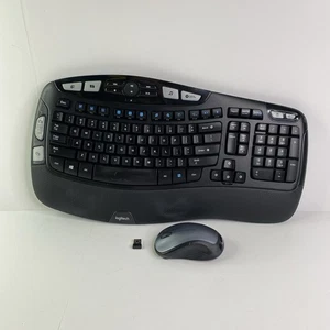 Logitech K350 Wireless Keyboard Y-R0053 With Dongle & Mouse Tested Work Office - Picture 1 of 16