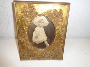 Vintage Gold Tischplatte Bilderrahmen mit Relieffiguren - Bild 1 von 6