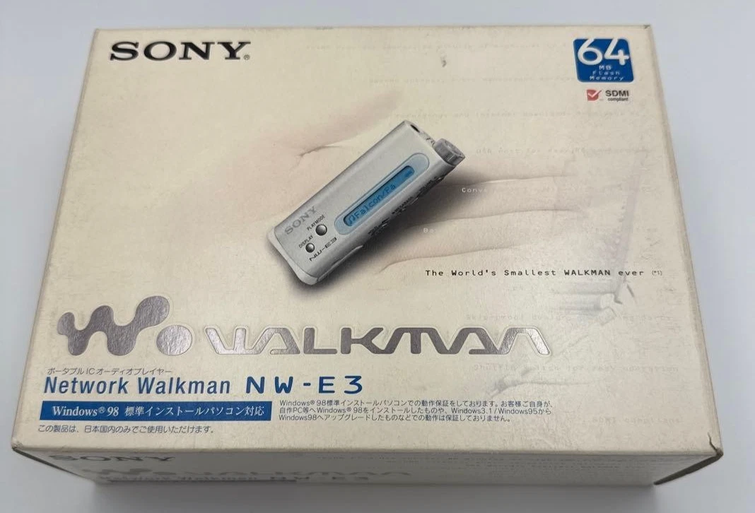 未使用 SONY Network Walkman NW-E3 Sony NW E3 Network Walkman Digital Music Audio Player Silver 64MB