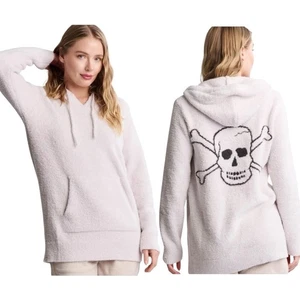 Barefoot Dreams CozyChic Skull Hoodie Pullover Sweater Unisex Size 2 Medium - Picture 1 of 13