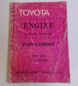 1974 Toyota Engine Repair Manual Supplement California 18R-C 4M F - Picture 1 of 7