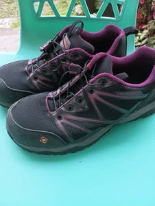 Merrell Fullbench J15822 Damenschuhe Arbeit Sicherheit Stahlkappe schwarz lila 8,5 - Bild 1 von 8