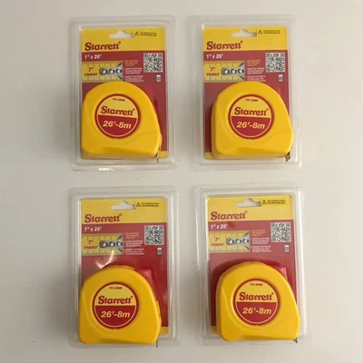 Cintas métricas Starrett 26' x 1" SAE 8m grado. 1/16 4 piezas. TS1-26ME Foto 1 de 4