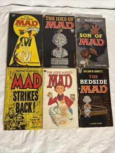 6 VTG MAD Books PBK. Ides, Spy Vs Spy, Son Of, Strikes Back, Eggs-rated, Bedside - Picture 1 of 9