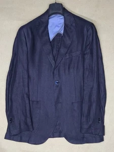 100% LEINEN Massimo Dutti, Blazer, marine, Größe 40R - Bild 1 von 18
