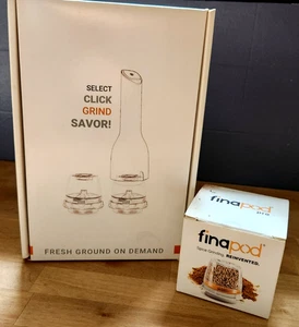 New Finamill On Demand Spice Grinder Gray with 3 Finapods Battery Operated - Picture 1 of 17