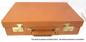 BROOKS BROTHERS PEARL & CO BROWN LEATHER BRIEFCASE ATTACHE Hard - Picture 1 of 9