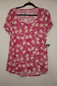 T-shirt classica LuLaRoe Disney taglia M viola teste di Topolino stampa all over nuova con etichette - Foto 1 di 4