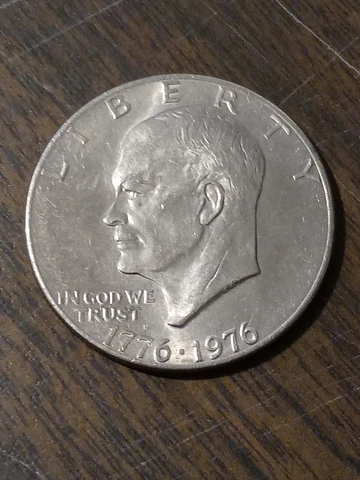 1976-P Eisenhower Ike Dollar - Large Coin - Very Good Circulated - Bicentennial Cover