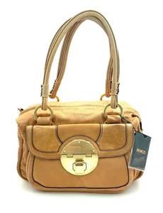 MIMCO STAND OFF ZIP TOP LEATHER BAG IN CHAMOIS STANDOFF BNWT $399 - Picture 1 of 6