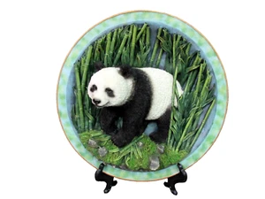 New Stunning Panda Bear 3D Deco Plate with Stand Pandas Bears - Picture 1 of 5