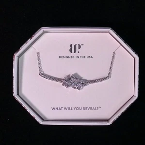 Bomb Party April 25 Bday Necklace NK50679- Delicate Cluster .925 Sterling Silver - Picture 1 of 4