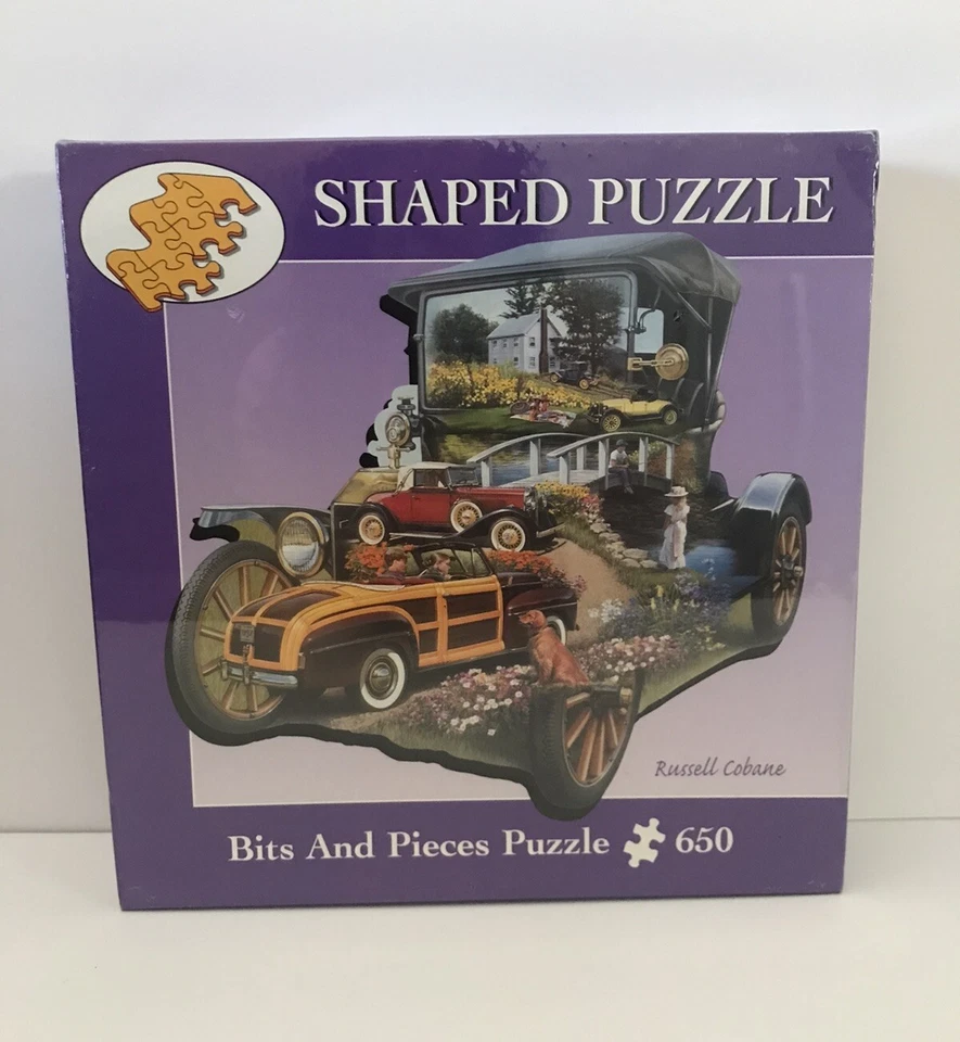 Classic Cars Shaped Jigsaw Puzzle 650 PC Russell Cobane