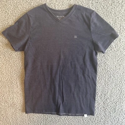 Calvin Klein Boys T-Shirt Size M 10/12 Blue Short Sleeve embossed Logo graphic - Image 1 of 4