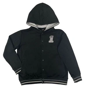 Harley-Davidson Big Boys' #1 Logo Patch Knit Varsity Hooded Jacket - Black - Picture 1 of 2