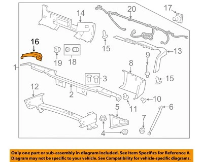 GM OEM 07-14 Sierra 2500 HD Rear Bumper Bumper Components-Insert 15822921 - Image 1 of 2