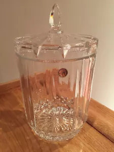 St George Crown Court Odyssey Collection Lead Crystal Biscuit Barrel Jar ~ NWOB - Picture 1 of 18