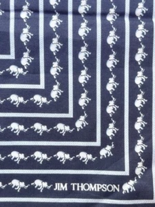 JIM THOMPSON COTTON HANDKERCHIEF | SQUARE SCARF | ELEPHANT PATTERN | BRAND NEW ! - Picture 1 of 3