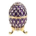 Enamel Trinket Holder Easter Shaped Metal Jewelry Box Enameled Home Ornament