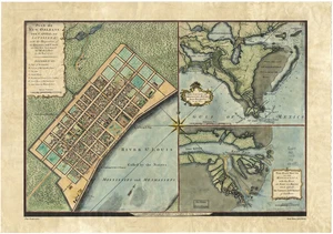 New Orleans French Quarter 1720 historische Karte Reproduktion Kunstwerk Wandkunstdruck - Bild 1 von 1