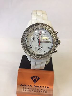 1.25t Techno by JPM Ladies Diamond White Ceramic Watch Joe Rodeo Aqua Master - Image 1 of 4