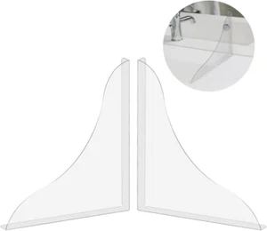 2-Pack Clear Bathtub Shower Splash Guards with 3M Adhesive for Corners - Picture 1 of 12