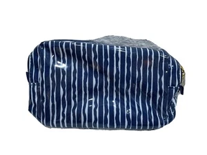 MENGE 2 ESTEE LAUDER BLAU UND WEISSE STREIFEN KOSMETIKTASCHE Neu ohne Etikett - Bild 1 von 4