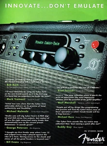 Amplificador de guitarra de colección FENDER CYBER TWIN MAGAZINE PRINT AD Innovate Don't Emulate PINUP - Imagen 1 de 1