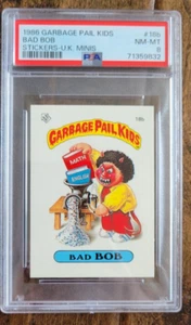 1986 TOPPS UK MINIS STICKERS GARBAGE PAIL KIDS BAD BOB # 18B PSA 8 NM-MT - Picture 1 of 2