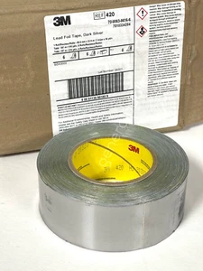 GENUINE 3M LEAD FOIL TAPE 420 DK-SILVER 2 in Wide X 36 yds Length 6.8 Mil Thick - Picture 1 of 5