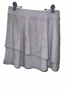 Lilla P Mini Skirt Sz S Layered Pima Terry Pull On Elastic Waist Lavender NWT - Picture 1 of 8