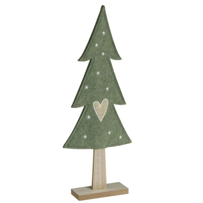 Deko Tannenbaum Filz Grün Herz Sterne 52cm 2er Set Weihnachtsdeko Tischdeko - Bild 1 von 3