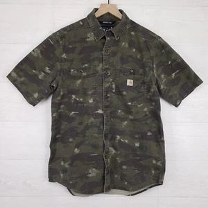 Carhartt Rugged Flex Relaxed Fit Midweight Canvas S/S Camo Shirt Men's Medium - Picture 1 of 11
