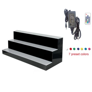 Barra trasera iluminada LED paso 3 niveles estante para botellas de licor soporte de exhibición brillante 110V - Imagen 1 de 15