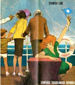 1965 Spanish Line GUADALUPE & COVADONGA Interiors Brochure w/ Deck Plans - Picture 1 of 4