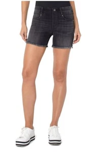 Neu mit Etikett Liverpool 20W Gia Glider anthrazitfarbene Jeansshorts zum Überziehen 126058 - Bild 1 von 3