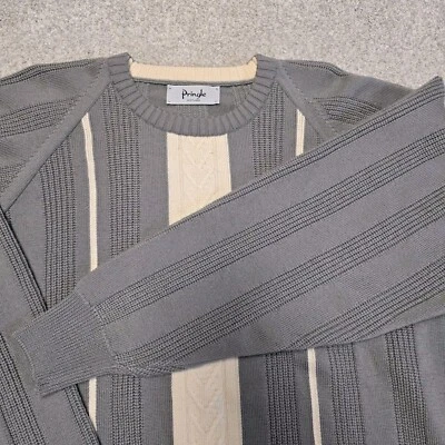 Pullover Pringle of Scotland Para Hombres Gris Tejido con Cable Lana Suave Talla 42 Abuelo Papá Foto 1 de 4