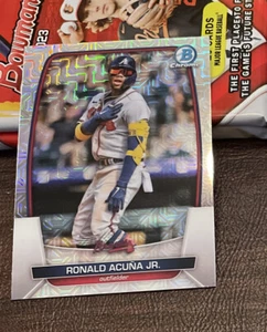 2023 Bowman Mega Box RONALD ACUNA JR. Chrome Mojo Refractor Card Atlanta Braves - Picture 1 of 2