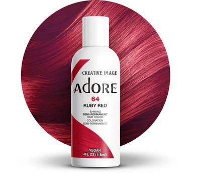 Adore Ruby Red Semi Permanent Hair Dye 4 Fl Oz Vegan Cruelty Free Coloring - Image 1 of 4