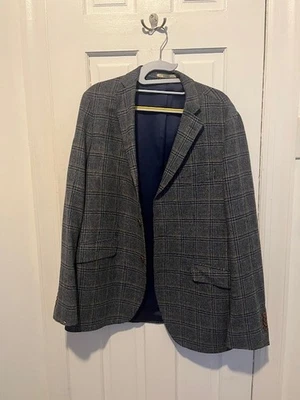 magee donegal tweed blazer blue/gray excellent condition - Image 1 of 4