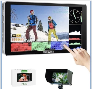 FEELWORLD P6XL 6" Camera Monitor, 1200 nit IPS, Touch Screen, 1920x1080, Li-Ion - Picture 1 of 9