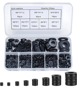 500PZ RONDELLA PIATTA  NYLON GUARNIZIONI IDRAULICHE M2/M2.5/M3/M4/M5/M6/M8/M10 - Foto 1 di 7