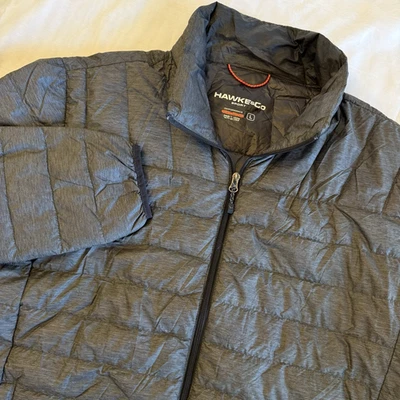 Hawke Co Jacket L Gray Down Puffer Packable Performance Lightweight Quilted Coat - Image 1 of 4
