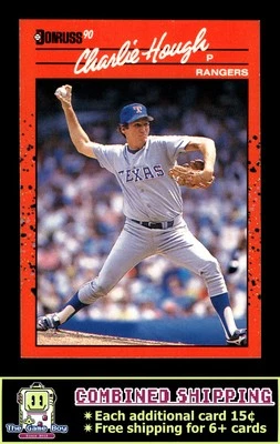 1990 Donruss #411 Charlie Hough Texas Rangers - Image 1 of 2