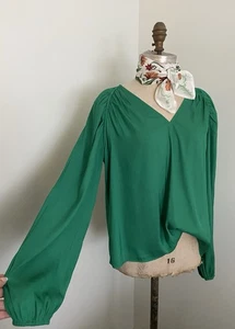 Loft Green Career Tunic Blouse SZ L Easy Care - Picture 1 of 8