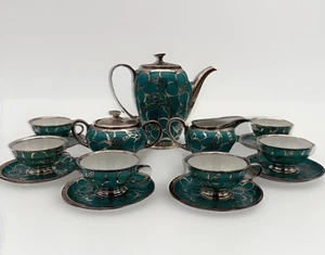 Seltenes Atemberaubendes Rosenthal 1920-30er Jahre Silver Overlay Art Deco Teeservice Gedeck - Bild 1 von 20