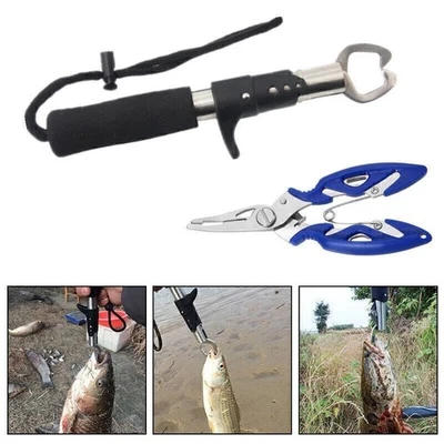 Edelstahl Angelzangen Schere Fischen Werkzeug Angeln Ausrüstung NEU DE - Bild 1 von 4